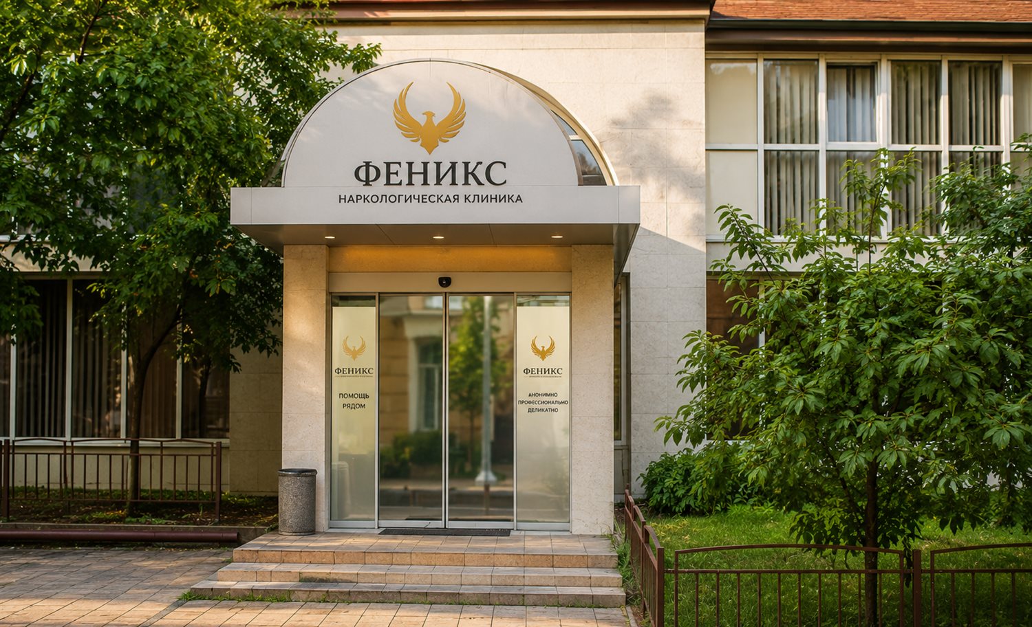 Вход в наркологическую клинику «Феникс» в Череповце